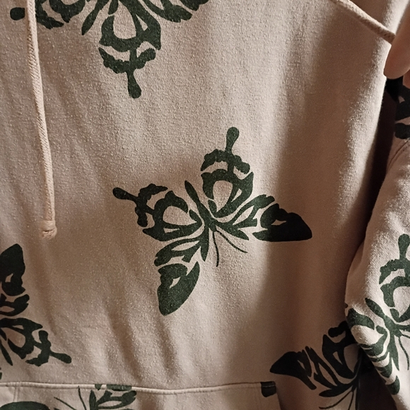 2/$10 Rose Pink Oversized Hoodie with Black Butterfly Print Size XS - Picture 3 of 7